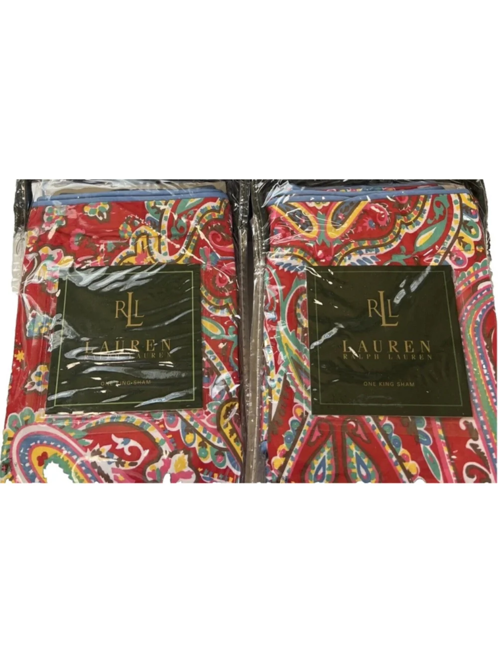 Ralph Lauren BEACHSIDE PREPPY RED PAISLEY King Paisley Shams 2 Shams New